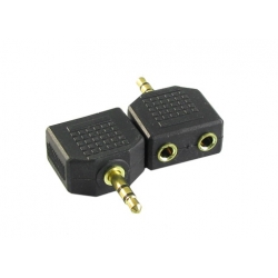 Rozgałęźnik wtyk Jack 3.5mm na dwa gniazda Jack 3.5mm złocony (00805)
