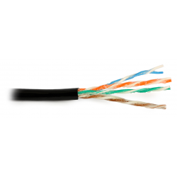 Przewód NETSET BOX U/UTP 5e żelowany, czarny skrętka zewnętrzna