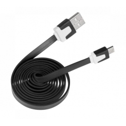 Kabel micro USB czarny płaski (GSM0453)