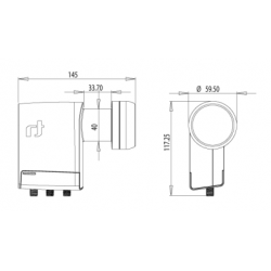 Konwerter INVERTO Unicable Quad 40mm LNB 2 Legacy Ports and 1 SCR