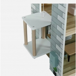 DUŻY DREWNIANY DOMEK DLA LALEK WINDA MEBLE PREZENT