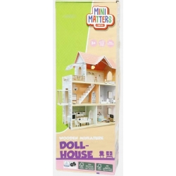 DUŻY DREWNIANY DOMEK DLA LALEK WINDA MEBLE PREZENT