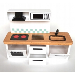 DUŻY DREWNIANY DOMEK DLA LALEK WINDA MEBLE PREZENT