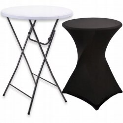 STÓŁ KOKTAJLOWY WYSOKI CATERING ZESTAW POKROWIEC