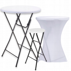 STÓŁ KOKTAJLOWY CATERING ZESTAW POKROWIEC STOŁEK