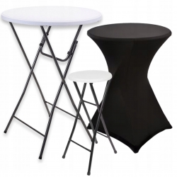 STÓŁ KOKTAJLOWY CATERING ZESTAW POKROWIEC STOŁEK