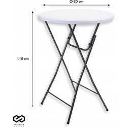 STÓŁ STOLIK KOKTAJLOWY WYSOKI CATERINGOWY 80x110cm