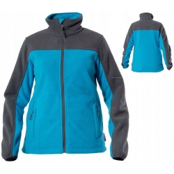 BLUZA POLAR. TURKUSOWO-SZARA, DAMSKA, 