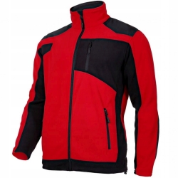 BLUZA POLAR. ZE WZMOCNIENIAMI CZERW.-CZAR., 
