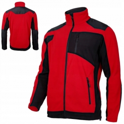 BLUZA POLAR. ZE WZMOCNIENIAMI CZERW.-CZAR., 
