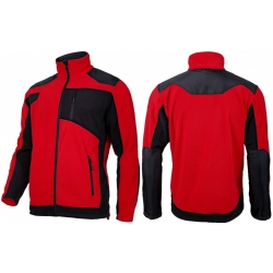 BLUZA POLAR. ZE WZMOCNIENIAMI CZERW.-CZAR., 