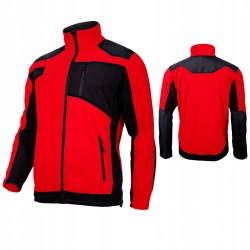 BLUZA POLAR. ZE WZMOCNIENIAMI CZERW.-CZAR., 