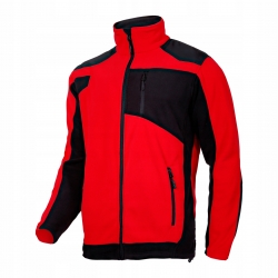 BLUZA POLAR. ZE WZMOCNIENIAMI CZERW.-CZAR., 
