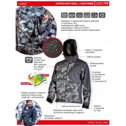 KURTKA SOFTSHELL Z KAPT. MORO ZIEL.-CZAR., 