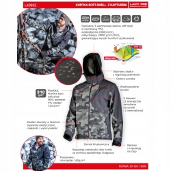 KURTKA SOFTSHELL Z KAPT. MORO ZIEL.-CZAR., 