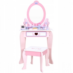 Drewniana TOALETKA dla dziewczynki LUSTRO + 6 akc.