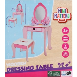 Drewniana TOALETKA dla dziewczynki LUSTRO + 6 akc.